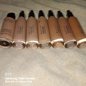 6 Becca full coverage foundations and 1 bareMinerals medium shades lot of 7